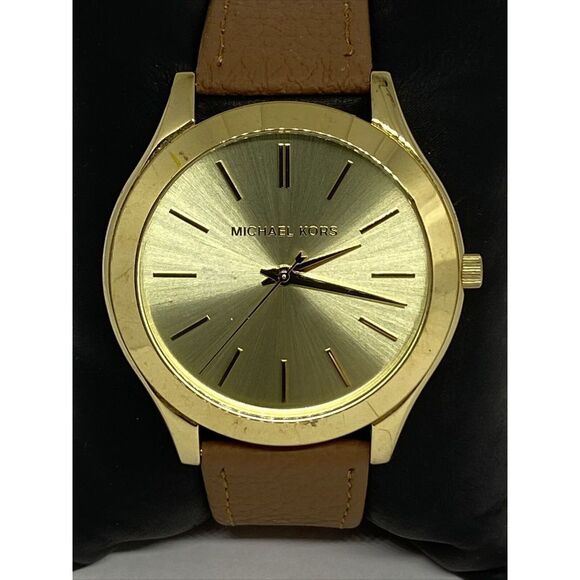 Michael Kors Runway MK3179 Men's Brown Leather Analog Dial Quartz Watch EY653 - Picture 2 of 12